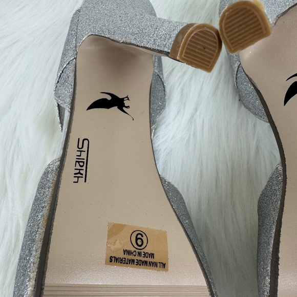 Shiekh Ruby-S Silver Glitter Slingback Platform Heels Shoes Sandals Size 9 - Picture 11 of 12